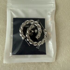 Silver Twisted Hoop Earrings